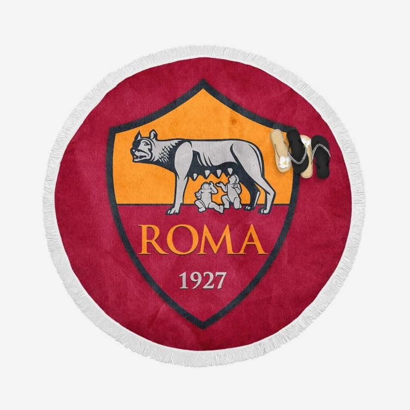 AS Roma Copa Italia Football Soccer Club Round Beach Towel