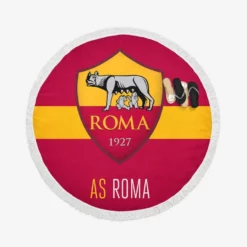 AS Roma Football Club Logo in Italy Round Beach Towel