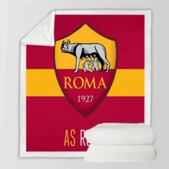 AS Roma Football Club Logo in Italy Sherpa Fleece Blanket
