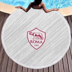 AS Roma Popular Football Club in Italy Round Beach Towel 1