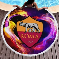 AS Roma Professional Football Soccer Team Round Beach Towel 1