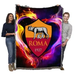 AS Roma Professional Football Soccer Team Woven Blanket
