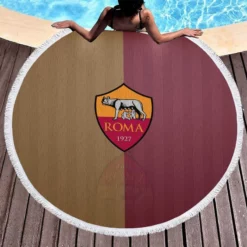 AS Roma Serie A Football Club In Italy Round Beach Towel 1