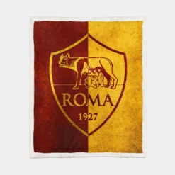 AS Roma Top Ranked Soccer Team in Italy Sherpa Fleece Blanket 1