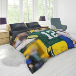 Aaron Rodgers Energetic NFL Player Duvet Cover 1