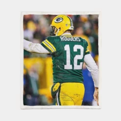 Aaron Rodgers Energetic NFL Player Sherpa Fleece Blanket 1