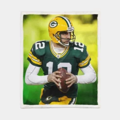 Aaron Rodgers Excellent Quarterback NFL Player Sherpa Fleece Blanket 1