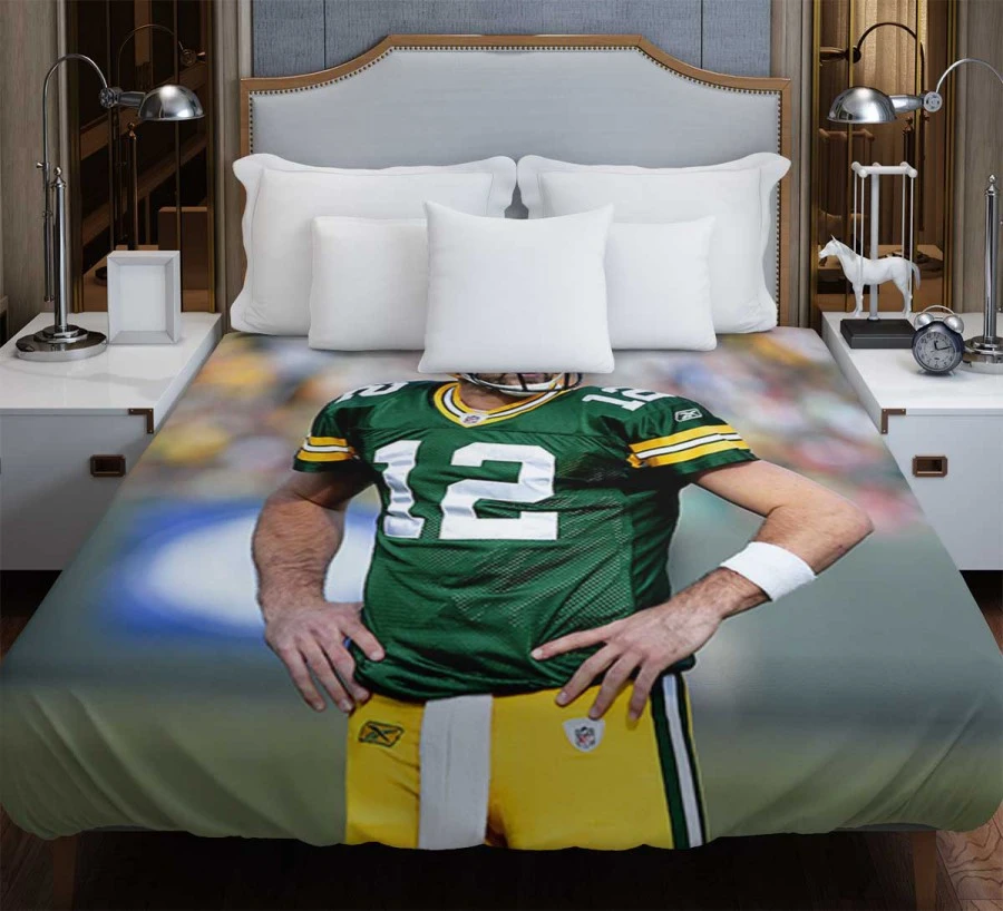 Aaron Rodgers Popular NFL Player Duvet Cover
