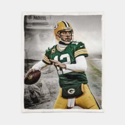 Aaron Rodgers Top Ranked NFL Player Sherpa Fleece Blanket 1