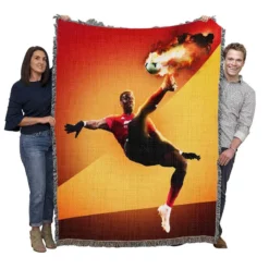 Active Football Player Paul Pogba Woven Blanket