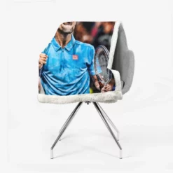 Active Serbian Tennis Player Novak Djokovic Sherpa Fleece Blanket 2