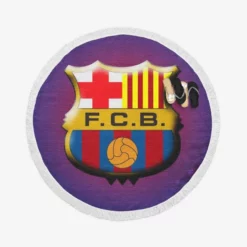 Active Soccer Club FC Barcelona Round Beach Towel