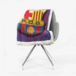 Active Soccer Club FC Barcelona Sherpa Fleece Blanket 2