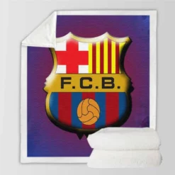 Active Soccer Club FC Barcelona Sherpa Fleece Blanket