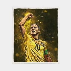 Active Soccer Player Eden Hazard Sherpa Fleece Blanket 1