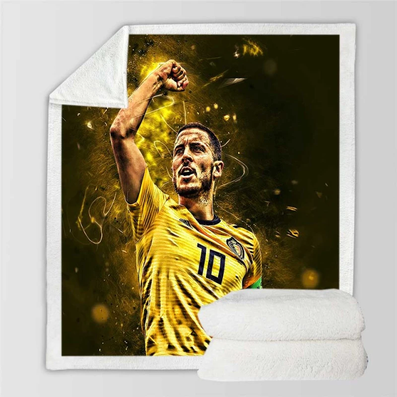 Active Soccer Player Eden Hazard Sherpa Fleece Blanket