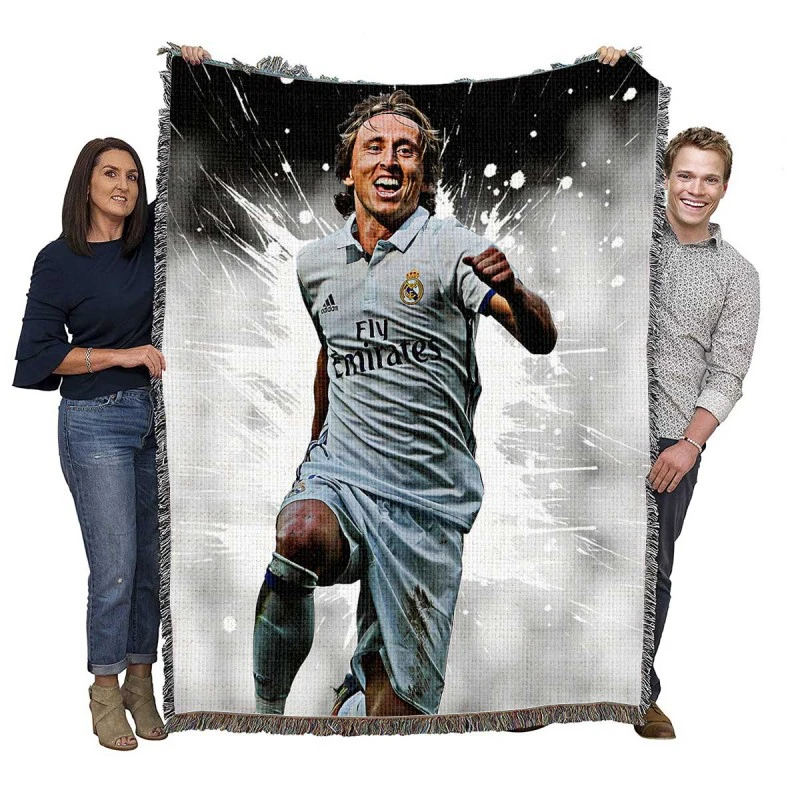 Active Soccer Player Luka Modric  Real Madrid Woven Blanket