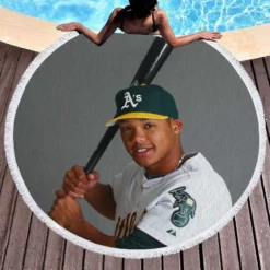 Addison Russell American Professional Baseball Player Round Beach Towel 1
