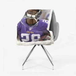 Adrian Peterson Energetic Running Back in NFL Sherpa Fleece Blanket 2