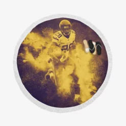 Adrian Peterson Ethical Player in Minnesota Vikings Round Beach Towel