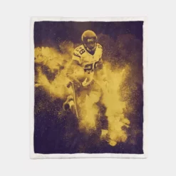 Adrian Peterson Ethical Player in Minnesota Vikings Sherpa Fleece Blanket 1