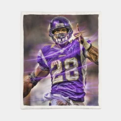 Adrian Peterson Popular NFL Player Sherpa Fleece Blanket 1