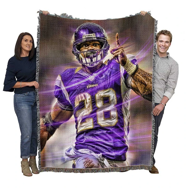 Adrian Peterson Popular NFL Player Woven Blanket