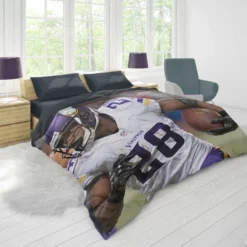 Adrian Peterson Professional American Football Player Duvet Cover 1