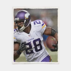 Adrian Peterson Professional American Football Player Sherpa Fleece Blanket 1