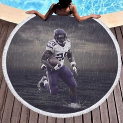 Adrian Peterson Top Ranked NFL Player Round Beach Towel 1