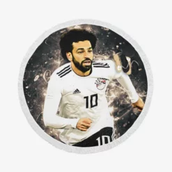 African Cup Sports Player Mohamed Salah Round Beach Towel