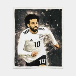 African Cup Sports Player Mohamed Salah Sherpa Fleece Blanket 1