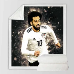 African Cup Sports Player Mohamed Salah Sherpa Fleece Blanket