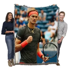 Alexander Zverev Populer Tennis Player in Germany Woven Blanket