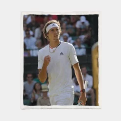 Alexander Zverev Top Ranked ATP Tennis Player Sherpa Fleece Blanket 1