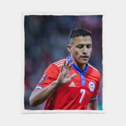 Alexis Sanchez Best Chile Forward Football Player Sherpa Fleece Blanket 1