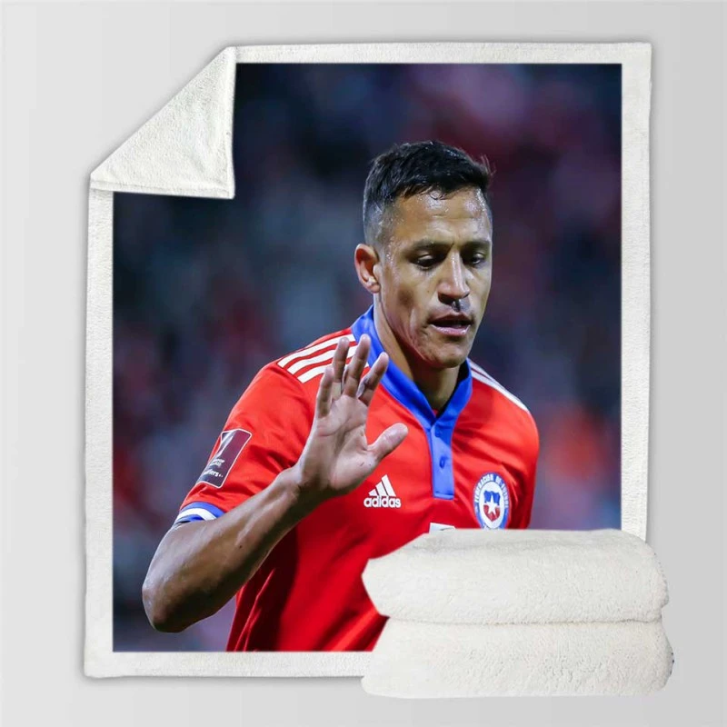 Alexis Sanchez Best Chile Forward Football Player Sherpa Fleece Blanket