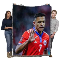 Alexis Sanchez Best Chile Forward Football Player Woven Blanket