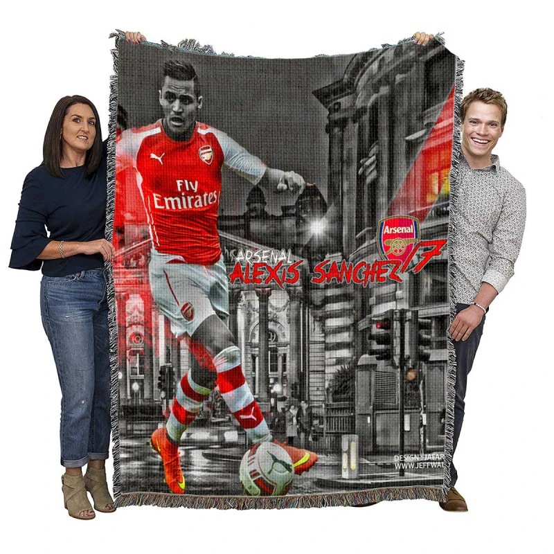 Alexis Sanchez Chilean football Player Woven Blanket