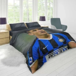 Alexis Sanchez Energetic Football Player Duvet Cover 1