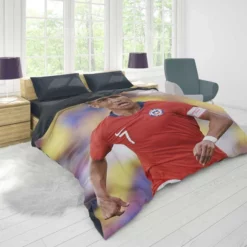 Alexis Sanchez Ethical Football Player in Chile Duvet Cover 1