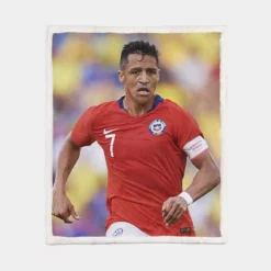 Alexis Sanchez Ethical Football Player in Chile Sherpa Fleece Blanket 1