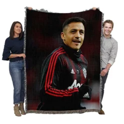 Alexis Sanchez Exellent Manchester United Football Player Woven Blanket