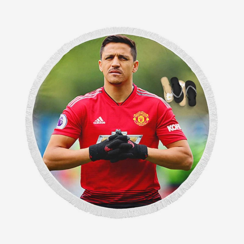 Alexis Sanchez FIFA Football Player Round Beach Towel