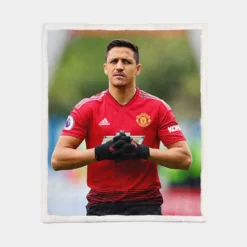 Alexis Sanchez FIFA Football Player Sherpa Fleece Blanket 1