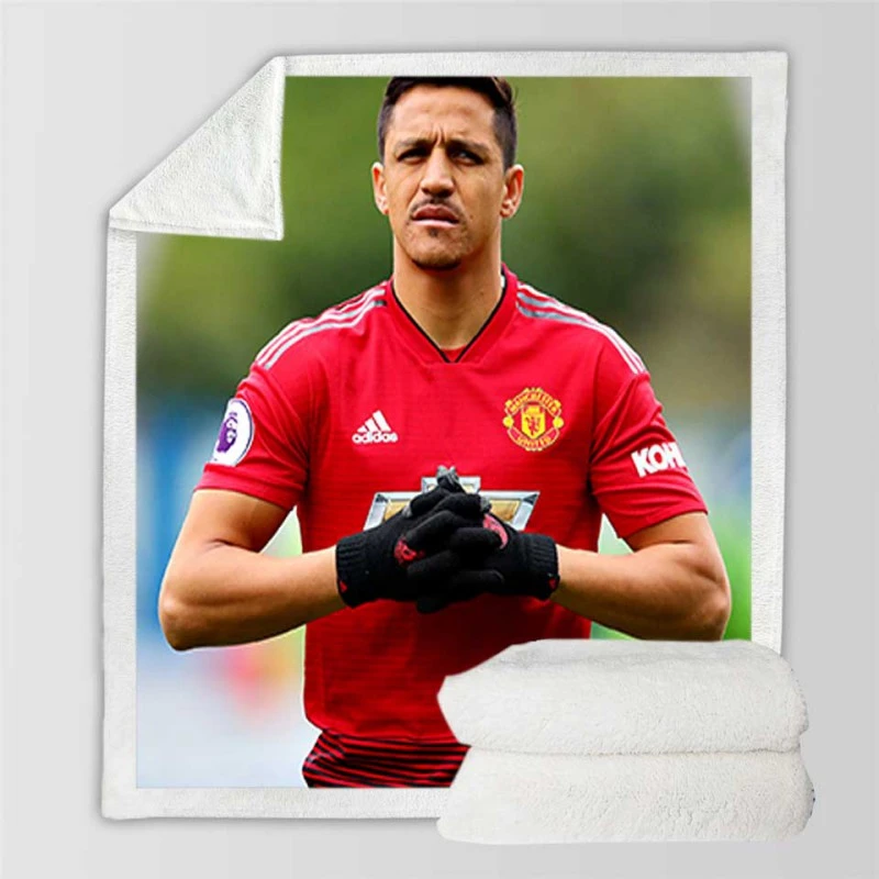 Alexis Sanchez FIFA Football Player Sherpa Fleece Blanket