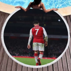 Alexis Sanchez Famous Arsenal Football Player Round Beach Towel 1