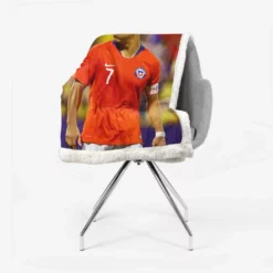 Alexis Sanchez Focused Chile Football Team Captain Sherpa Fleece Blanket 2