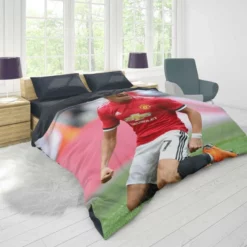 Alexis Sanchez Powerful Forward Football Player Duvet Cover 1