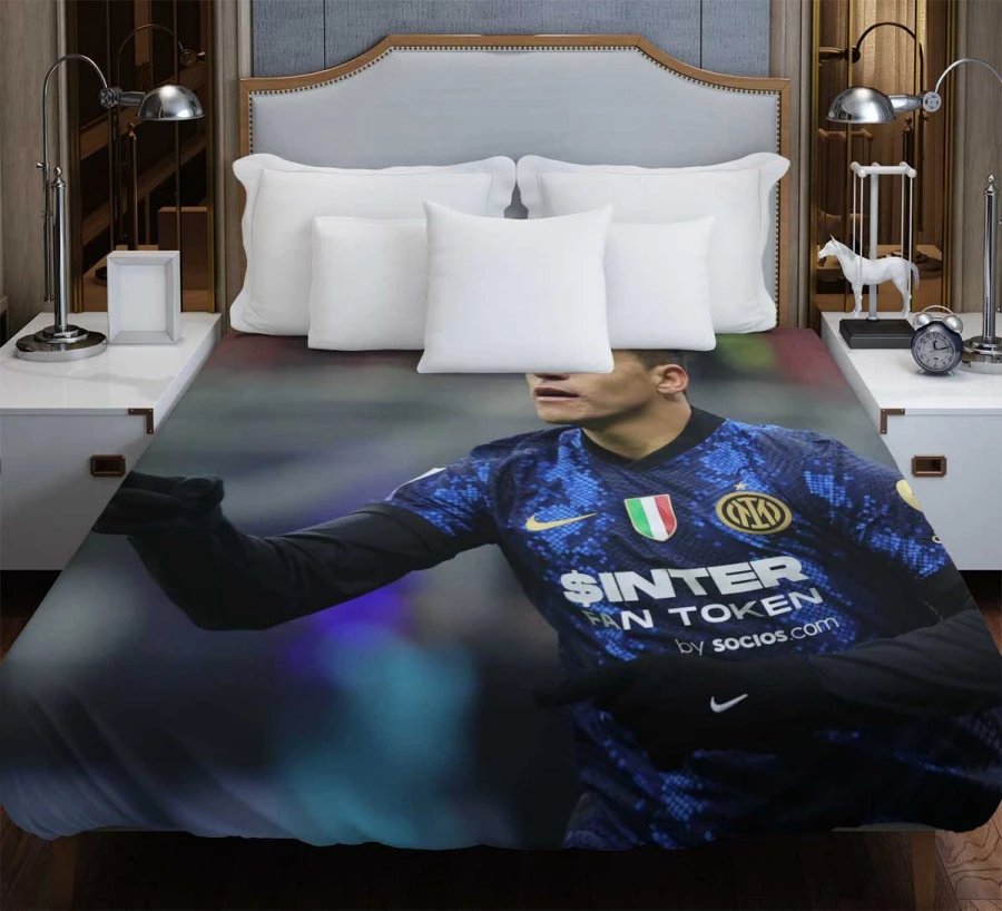 Alexis Sanchez Top Ranked Inter Milan Football Player Duvet Cover